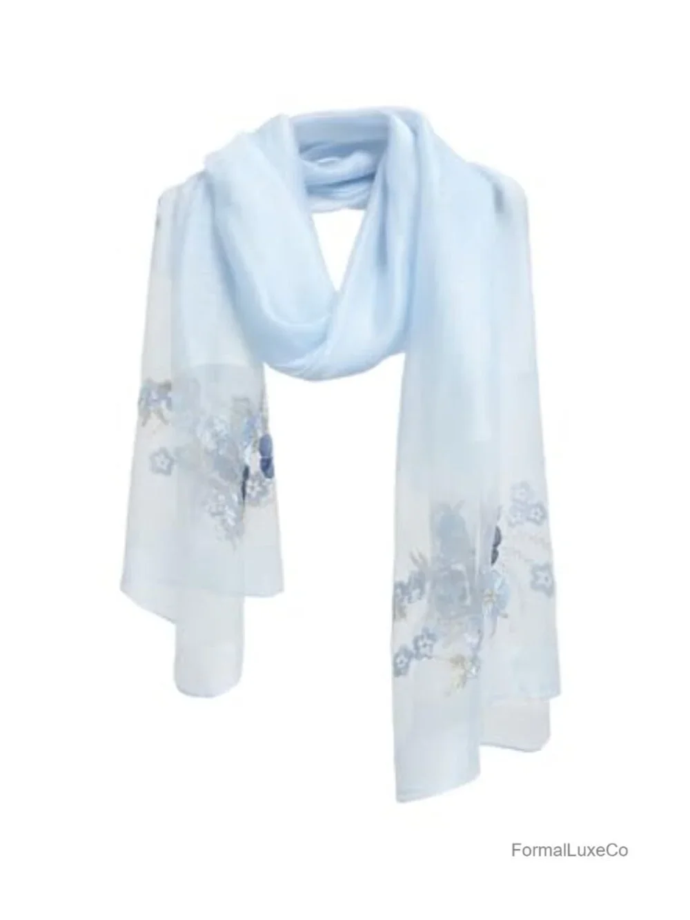 Silk Blend Floral Fashion Scarf Shawl Wrap Lightweight Sheer
